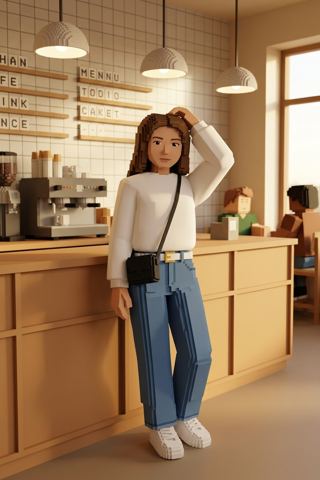 Styles & effects — Voxel art in a coffee shop