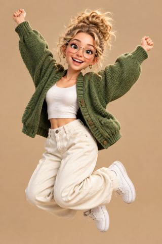 Women's portraits — 3D cartoon joy