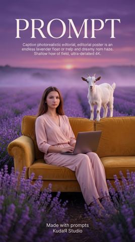 Women's portraits — Surrealism in a lavender field