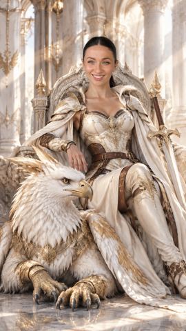 Women's portraits — White queen of the griffins