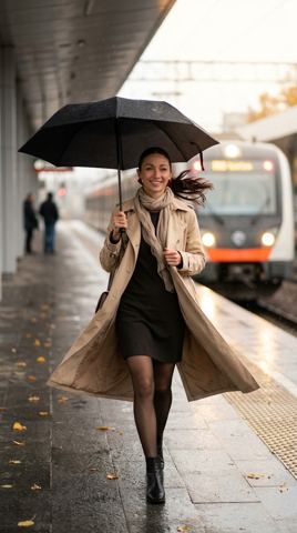 Autumn photos — Rainy walk on a train platform