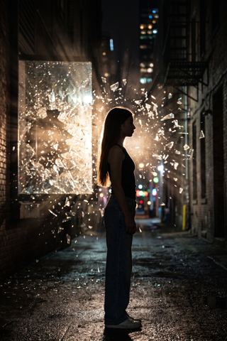 Women's portraits — Silhouette in shards of city magic