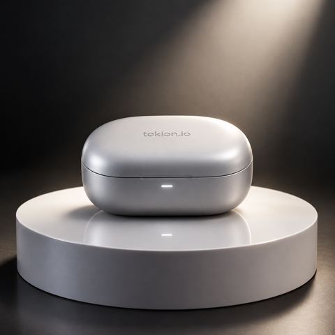Product & ad photos — Gadget on a lit podium