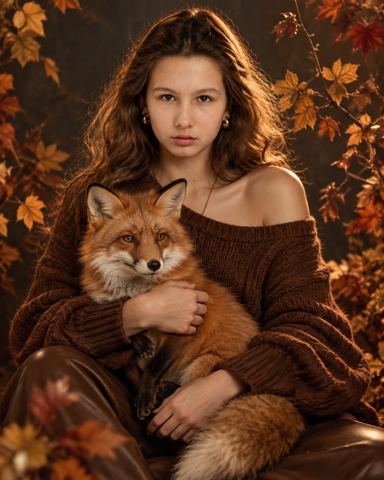 Autumn photos — Autumn portrait with a fox