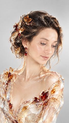 Women's portraits — Crystal look made of gemstones