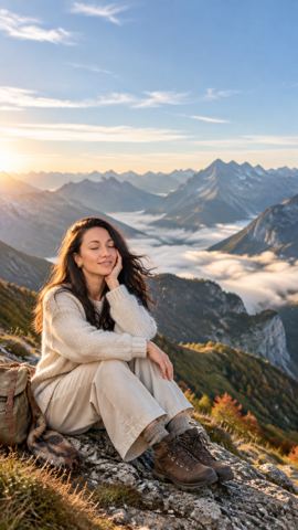 Women's portraits — Calm on a mountaintop
