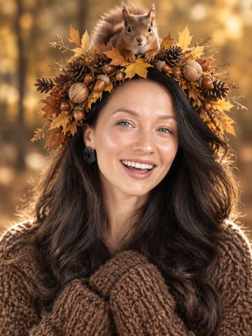 Autumn photos — Autumn sorceress with a squirrel