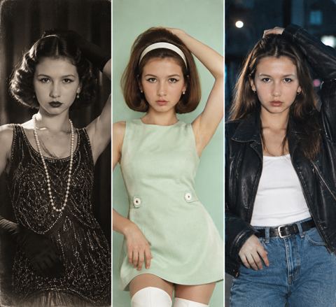 Women's portraits — Stylish looks through the eras