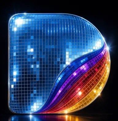 AI Disco Ball Logo Effect — Design & text