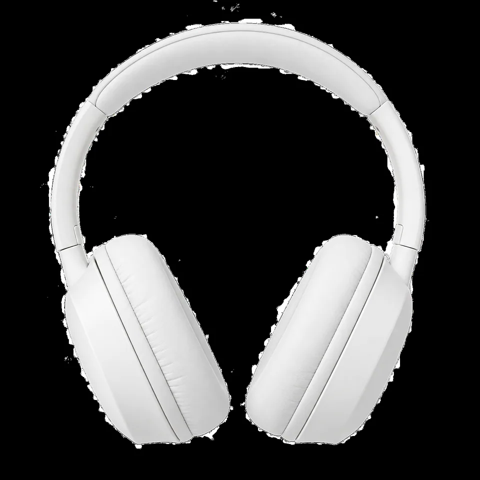 White headphones floating on white with no shadow