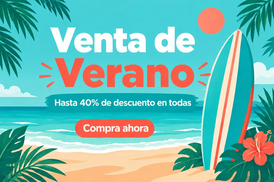 Same banner translated into Spanish, fonts and colors unchanged