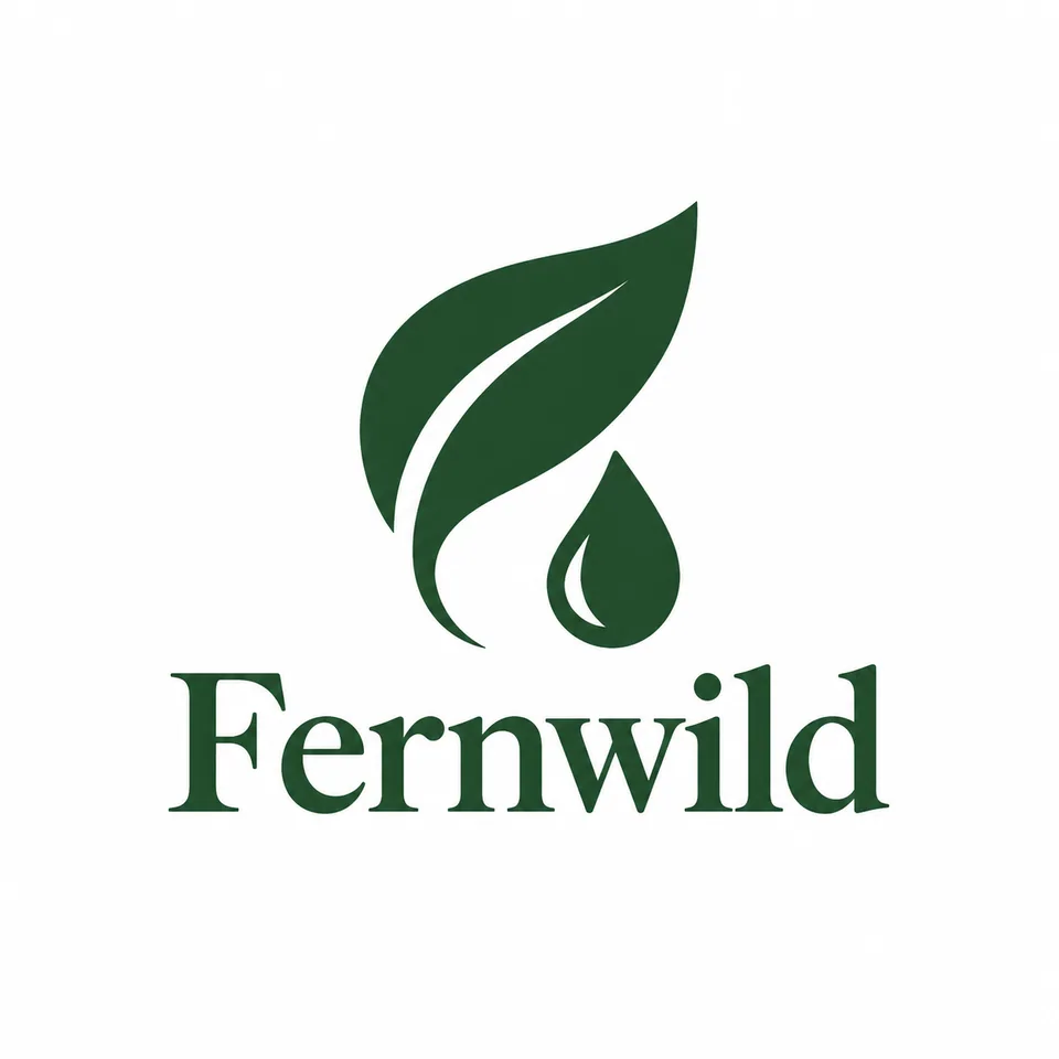 Original logo: leaf and droplet mark with 'Fernwild'